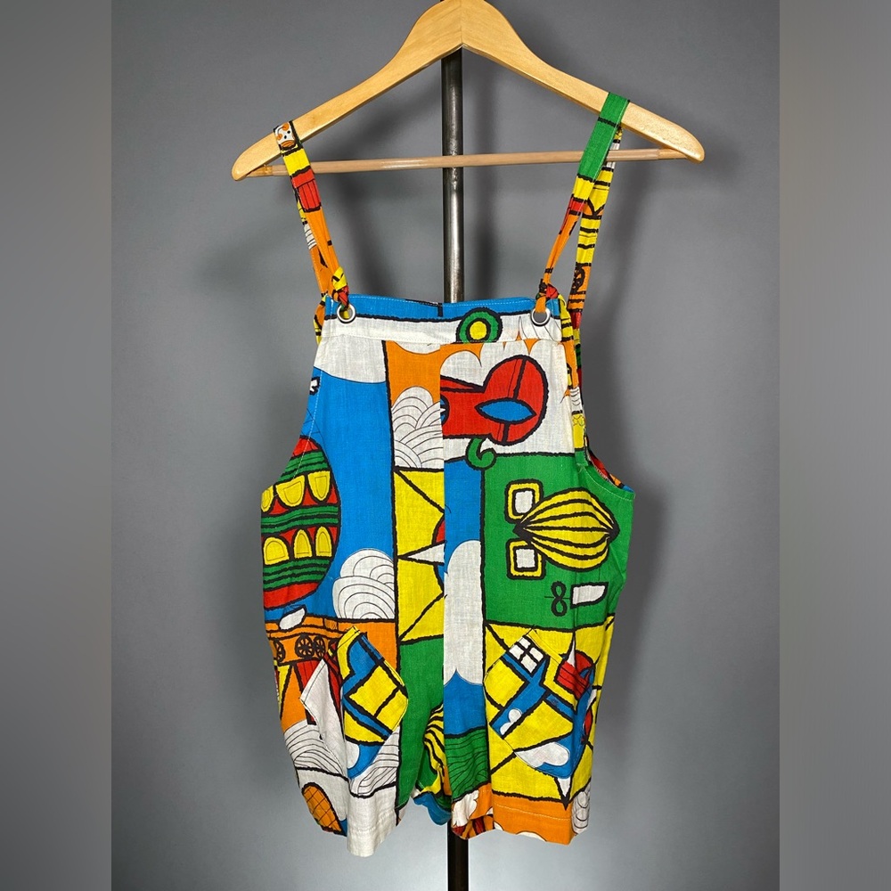 Vintage Cotton Fabric Unique Pattern Overalls